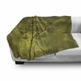 thumbnail image 3 of Tree Soft Flannel Fleece Throw Blanket, Abstract Illustration of a Tiny Tree with Lobed Leaves, Cozy Plush for Indoor and Outdoor Use, 50" x 60", Brown Olive Green, by Ambesonne, 3 of 6
