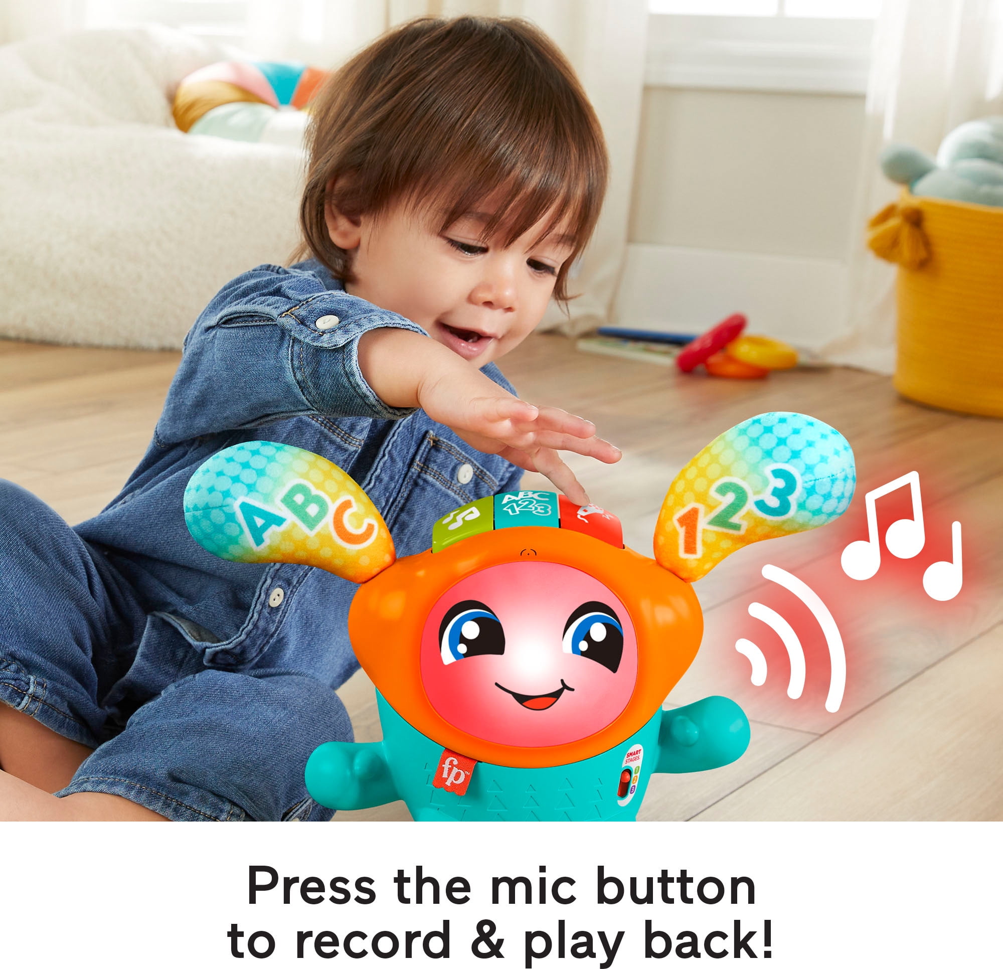 Fisher-Price DJ Bouncin’ Beats Electronic Baby & Toddler Learning Toy With Bouncing Action