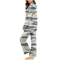thumbnail image 5 of Enjoytime Sets for Women Printed V-Neck Long Sleeve Blouses Pants 2 Piece Sleepwear Fashion Casual Cute Pajamas Matching Plus Size Lounge Set, 5 of 7