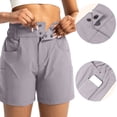 thumbnail image 5 of CFLVAEK Plus Size Shorts for Women with Multi Pockets High Waisted Cargo Shorts Casual Summer Hiking Shorts Gray S, 5 of 7