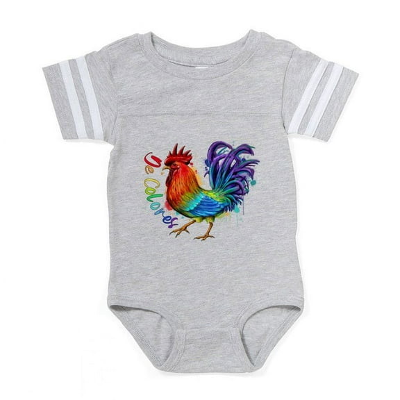 CafePress - De Colores Rooster - Cute Infant Baby Football Bodysuit