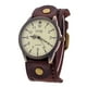 thumbnail image 2 of Pulsera de reloj antiguo Cuero de PU Banda de reloj de hombre Correa de cuero ancha Brazalete Híbrido Café oscuro Yuyangstore reloj de pulsera, 2 of 8