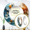thumbnail image 3 of Designart "Liquid Ink: Blue and White Geyser I" Abstract Shapes Rund Mirror For Wall Decor - Large Blue Round Print Mirror - Round Modern Mirror - Wall Mounted Round Large Mirror - 23" x 23", 3 of 6