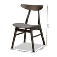 thumbnail image 5 of Baxton Studio Britte Mid-Century Modern Dark Grey Fabric Upholstered Dark Oak Brown Finished 4-Piece Wood Dining Chair, 5 of 5