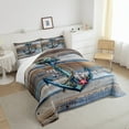 thumbnail image 6 of Erosebridal Vintage Wooden Barn Plank Comforter Set for Men Women,Romantic Anchor Rope Bedding Set,Tropical Coral Starfish Bedding Comforter Sets,Nautical Ocean Duvet Insert with 2 Pillowcases,King, 6 of 6