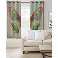 thumbnail image 2 of Vintage Butterfly Blackout Curtains for Bedroom Living Room Darkening Curtains 63 Inches Long Colorful Retro Butterflies Watercolor Window Curtain 2 Panels Set Window Treatment Grommet Drapes 42"x63", 2 of 9