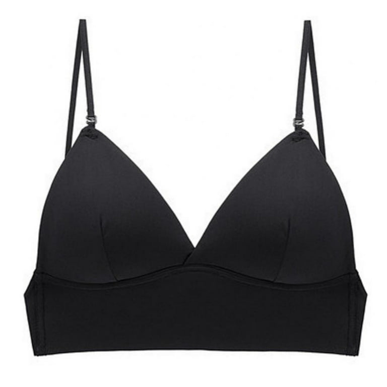 Clearance! Low Back Bra for Woman Sexy Push Up Comfort Deep V Neck Backless  Bra, Low Cut Bra Wire Lifting Bralette, Black, S
