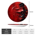 thumbnail image 2 of Zufioo Abstract Red Textured Canvas Print Bone China Decorative Plate, Ceramic Dinner Plate with Stand Ceramic Decoration Homewares-7in, 2 of 6