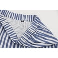 thumbnail image 3 of sicmoss Women's Blue Vertical Striped High Waist Maxi Skirt Cotton Long with Pockets, 3 of 7