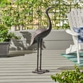 thumbnail image 2 of Cannon Outdoor 43 Inch Cast Aluminum Crane Statue, Dark Bronze, 2 of 8
