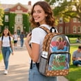 thumbnail image 3 of COEQINE Pet Mom Brown Clear Backpack for Women Girls Heavy Duty 17 Inch Transparent PVC Bag for College Travel, Sturdy Fabric See Through School Backpack with Multiple Pockets & Padded Straps, 3 of 7