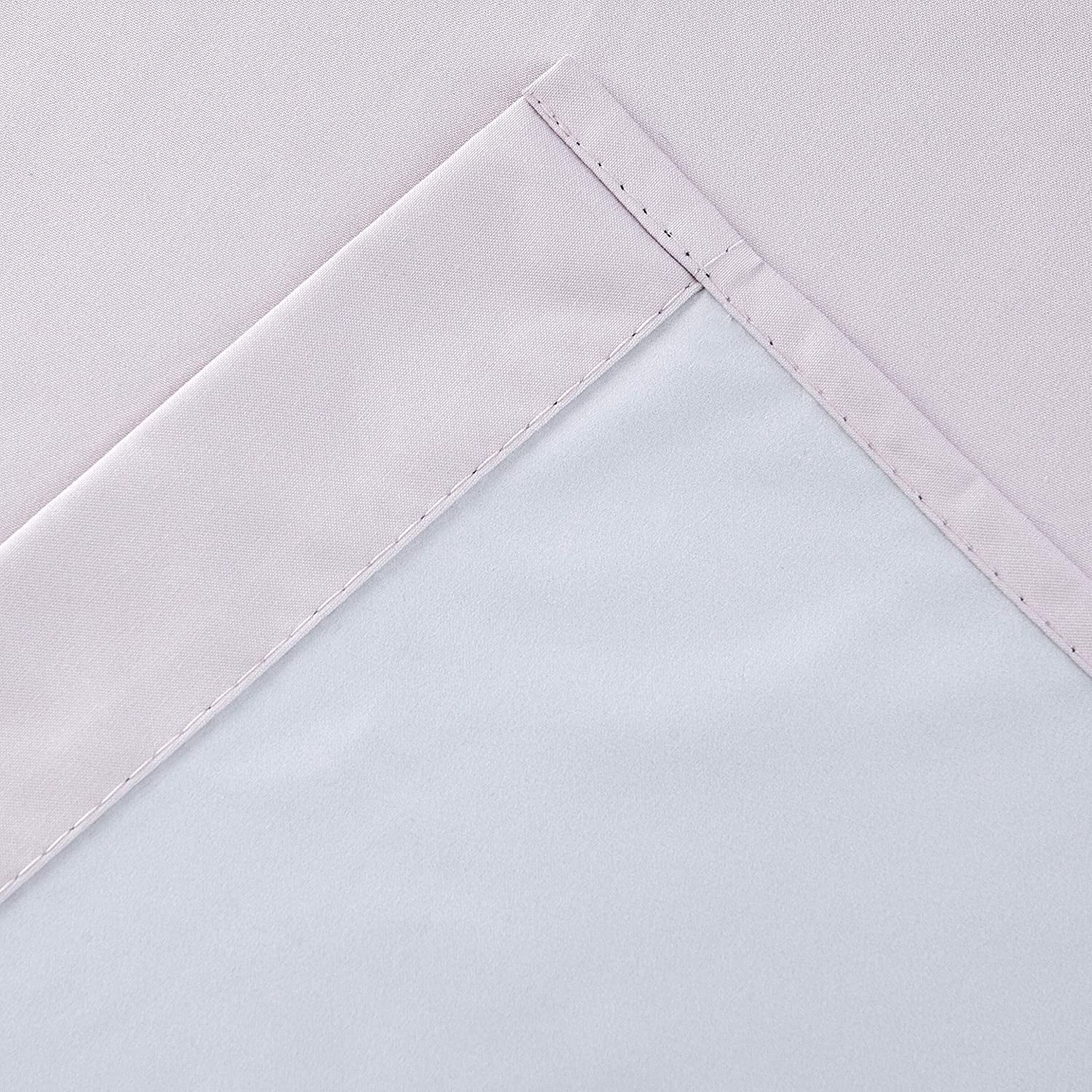 Rooney Luxury Light Pink Solid Print Grommet Blackout Curtains, 52” x 84” (2 Panels)