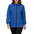 thumbnail image 7 of ShomPort Rain Jacket for Women Packable Zipper Drawstring Hooded Trendy Loose Waterproof Jackets, 7 of 7
