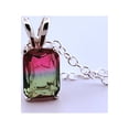 thumbnail image 2 of 1.3ct Emerald Watermelon Tourmaline Sterling Silver Necklace 86MGTN, 2 of 7