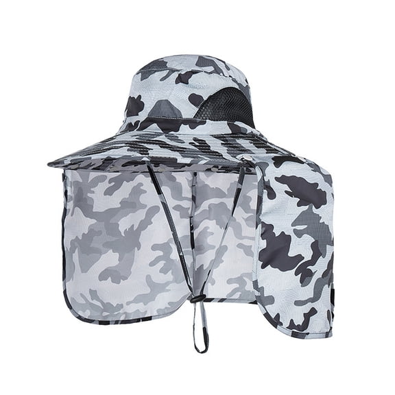 Sun Protection Cap with Neck Flap Double Purpose Fisherman Bucket Hat Outdoor