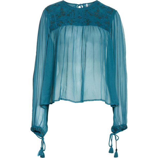 Blusa de punto Retro Free People Femme Verde Grande