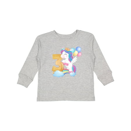 

Inktastic Unicorn 3rd Birthday Gift Toddler Boy or Toddler Girl Long Sleeve T-Shirt