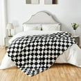 thumbnail image 4 of Checkered Flannel Throw Blanket, Soft Cozy Checkerboard Grid Pattern Fleece Blanket for Couch Bed Sofa, Black 60 x 80 Inches, 4 of 6