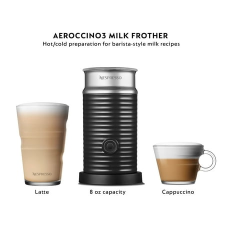 Nespresso Vertuo Plus Coffee and Espresso Maker by De'Longhi, Grey with Aeroccino Milk Frother - Grey