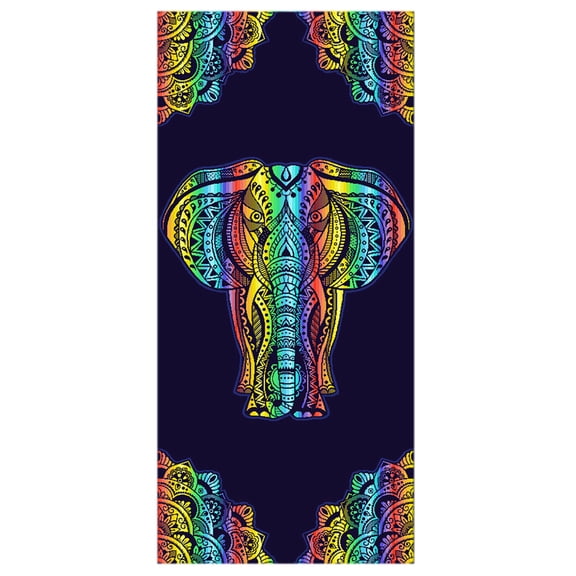 100% Cotton Large Pool Ethno - Elephant Bath and Beach Terry Towel 26.4 x 59.1-inch Towel for Bathroom