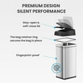 thumbnail image 6 of SensorCan 13 Gallon Kitchen Trash Can with Lid & Odor Filter – Motion Sensor Stainless Steel Garbage Bin for Home, Office, or Garage – Slim Oval Shape, Large Capacity Design-wpp, 6 of 10