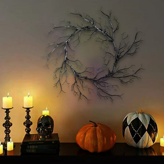 Fall Looped Dead Branch Design Wreath for Living Room Bedroom Dining Room Halloween Fall Christmas Thanksgiving Decoration