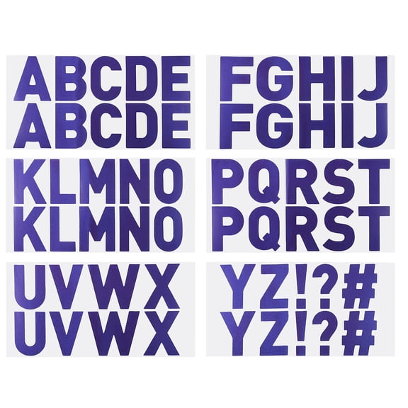 Uxcell Letter Stickers 2.5", Self Adhesive Vinyl Large Alphabet Number Stickers, Flash Dark Blue 60 Pcs/ 6 Sheets