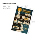 thumbnail image 3 of Lantern Press 1000 Piece Jigsaw Puzzle, Miami, Florida, Retro Skyline, 3 of 5