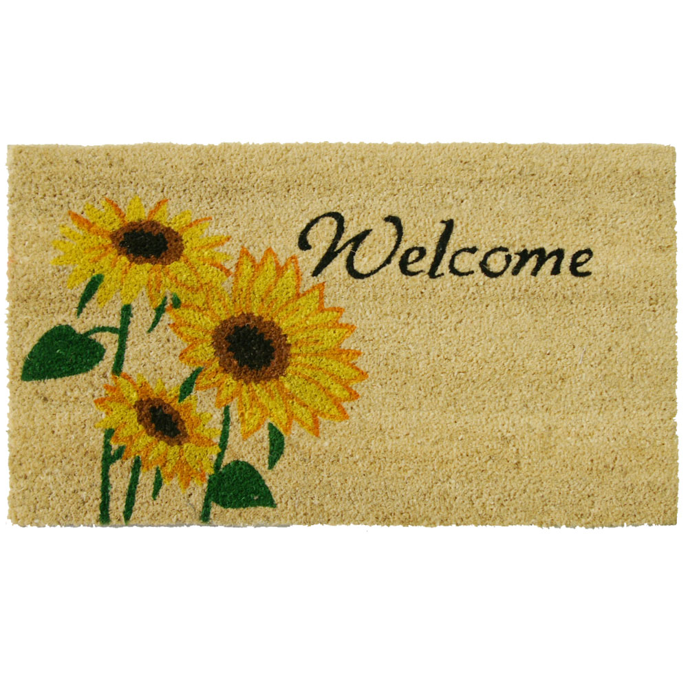 RubberCal Sunflower Floral Door Mat, 18 by 30Inch