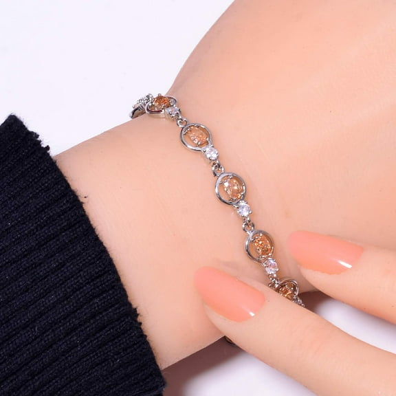 Morganite 925 Sterling Silver Tennis Bracelet 8.99" B_9730_695_25, New Year Sale, Valentin's Day Gift