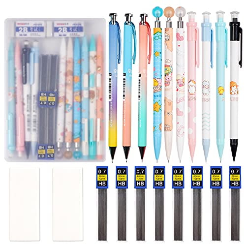 12 pcs/Lot Knock type Mechanical pencils for drawing kids 2B 0.5mm pencil Cute stationary Office school 