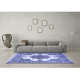 thumbnail image 3 of Ahgly Company Machine Washable Indoor Rectangle Medallion Blue Traditional Area Rugs, 3' x 5', 3 of 4