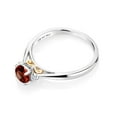 thumbnail image 3 of Gem Stone King 925 Sterling Silver and 10K Yellow Gold Red Garnet and White Lab Grown Diamond Engagement Ring for Women (1.04 Cttw, Gemstone January Birthstone, Size 8), 3 of 4