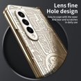 thumbnail image 4 of MonsDirect for 7.6 inch Samsung Galaxy Z Fold 4 5G 2022 Case, Mechainical Gear Clear Plating Frame Hard PC Back Shell With Screen Protector, Slim Folding Hinge Protection for Galaxy Z Fold 4, Gold, 4 of 7
