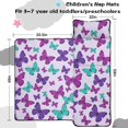 thumbnail image 5 of Butterfly and Purple Green Pattern Teens Toddler Nap Mat with Pillow, Sleeping Mat Bag for Preschool Daycare 59"x22", 5 of 6