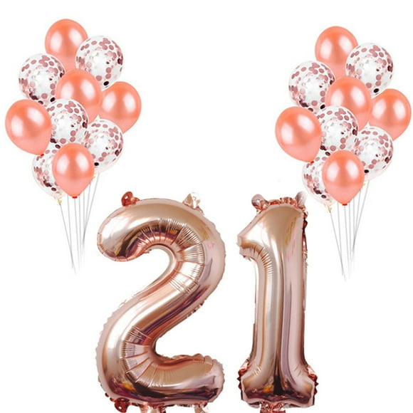 GOOHOCHY Globos de cumpleaños para 21 años, decoración para fiestas de cumpleaños (dorado rosa, 40 pulgadas)