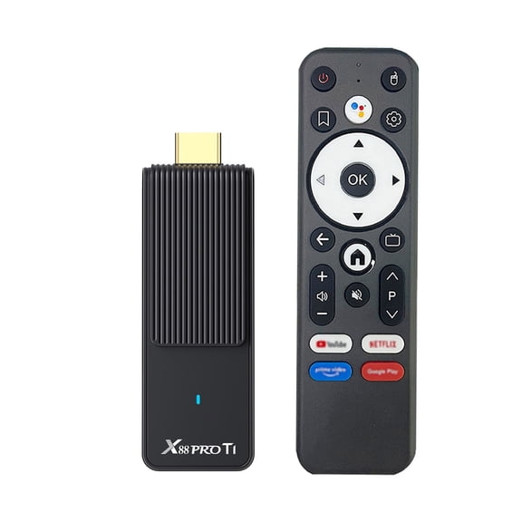 X88PRO T1 Android 14.0 TV Stick 8GB ATV Rockchip 3518 Quad-Core WiFi6 2.4G/5.8Ghz BT5.4 4K AV1 Ultra HD Voice Control Smart Home Player