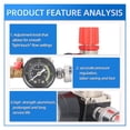 thumbnail image 4 of Air Compressor Pressure Controller, Air Compressor Regulator Cast Iron Simple Installation 0-180 PSI High Accuracy with Gauge for Measurement, 4 of 7