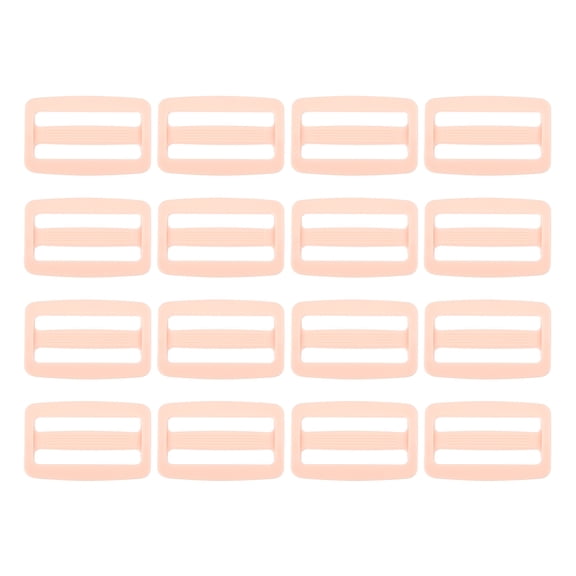 16 Pack Plastic Slide Buckle, 1 1/2 inch Tri-Glide Slider, Tri-Ring Adjusters Webbing Slider for Backpack Strap Dog Collar, Pink