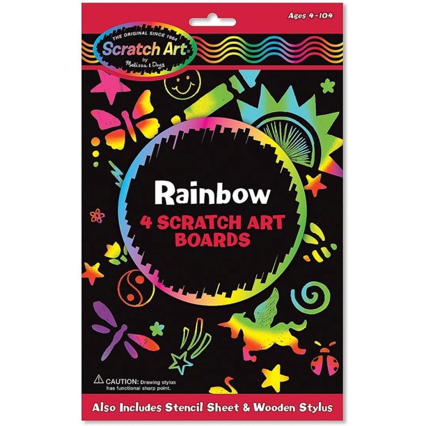 Melissa & Doug Scratch Art Rainbow Scratch Art Boards 4 ea (Pack of 3