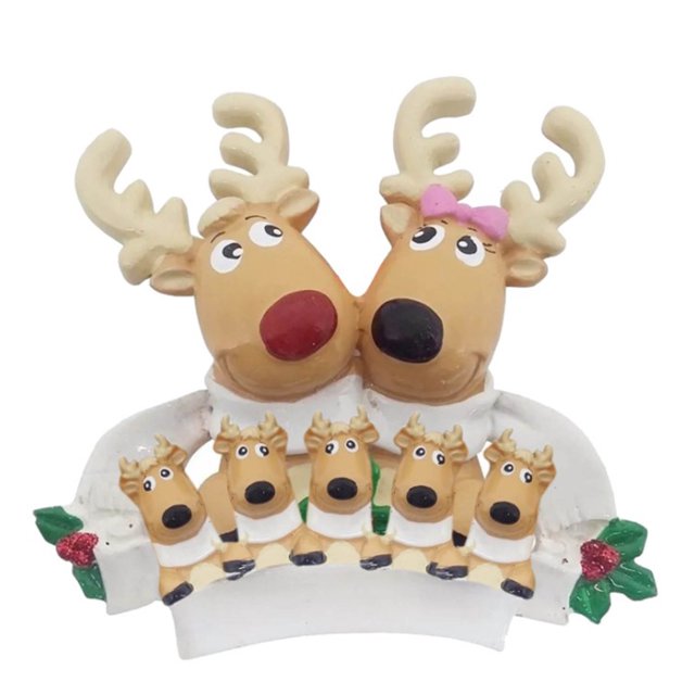 Árbol De Navidad Personalizado Ciervo Reno Versión Familiar Colgante 2021 Adorno De Regalo De Invierno Kearding HA044215-03