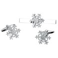 thumbnail image 1 of Conjunto de Gemelos Y Pasador Hugo de Plata de Navidad Francesa de moda Gemelos, 1 of 7