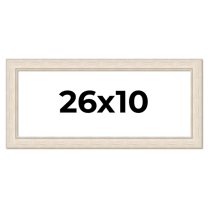 26x10 Frame White Real Wood Picture Frame Width 1.75 inches | Interior Frame Depth 0.5 inches |