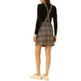 thumbnail image 3 of INSPIRE CHIC Women's Adjustable Strap Plaid Suspender Overall Dress XS Brown, 3 of 6