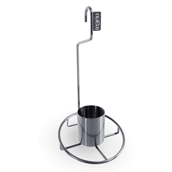 INGRILL Stainless Steel Chicken Rack for Barrel or Grill – 304 Vertical Poultry Roaster with Seasoning Cup for Whole Chicken