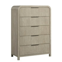 Roundhill Furniture Tavari Contemporary 5-Drawer Wood Chest, Light Gray