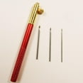 thumbnail image 3 of French Embroidery Crochet Hook with 3pcs for work Beading Craft Beginners Set - Red_Metal, 3 of 6