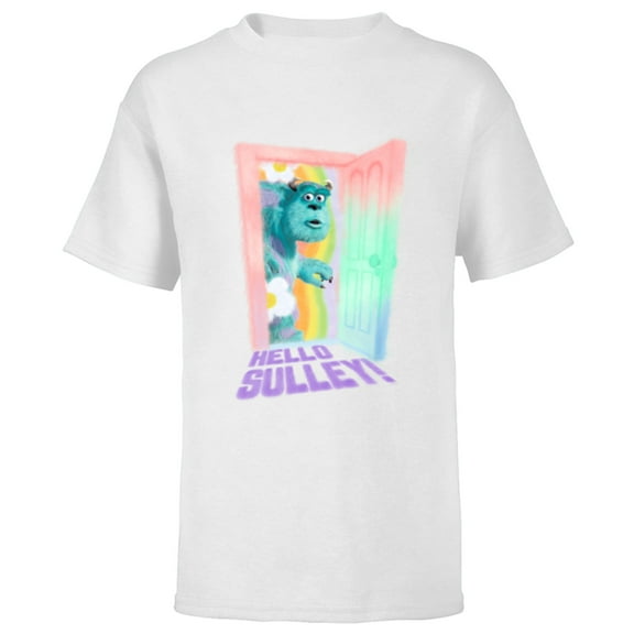 Disney and Pixar’s Monsters Inc Hello Sulley Door Peek - Short Sleeve T-Shirt for Kids - Customized-White