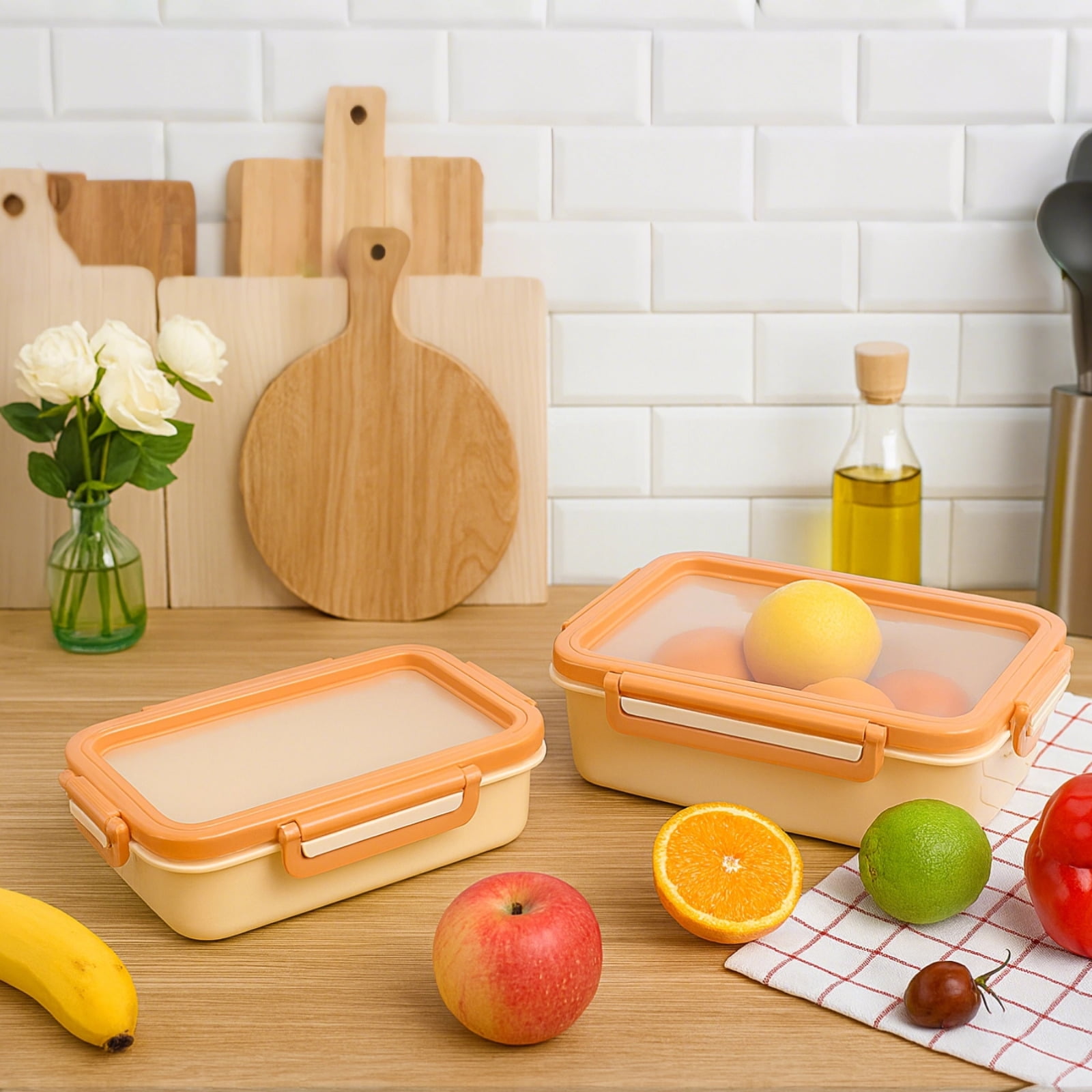2 Pack Silicone Food Storage Containers, Leak-Proof Fridge Organizers for Produce, Fruit, Leftovers, Dishwasher Safe, Reusable Kitchen Boxes