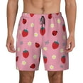 thumbnail image 2 of Goofa Strawberry and Ladybugs Printed Men's Swim Trunks Board Shorts Quick Dry Mens Swimming Trunks with Compression Liner,Breathable Fit Hawaii Beach Shorts-, 2 of 9